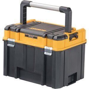 TSTAK Tool Box, Deep, Long Handle, Extra Large Design, Fixed Divider for Tool